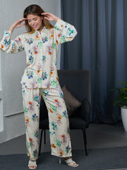 Midnight Bloom Co-ord Set – Luxe Satin Loungewear