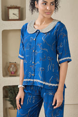Cerulean Ribbon Poetic Sleepwear