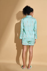 Aqua Geode Glimmer Shorts Suit