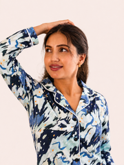 Abstract Blue Night Suit