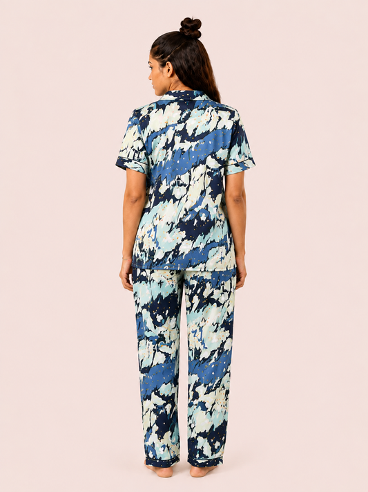 Abstract Blue Night Suit