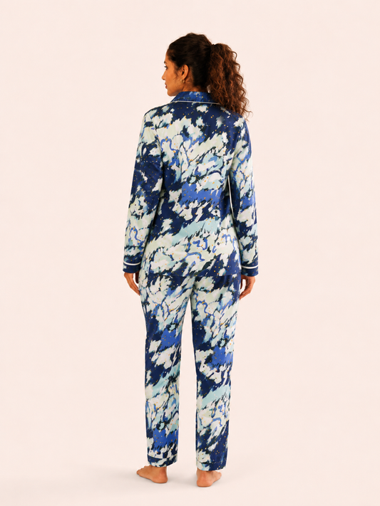Abstract Blue Night Suit