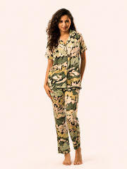 Abstract Green Night Suit