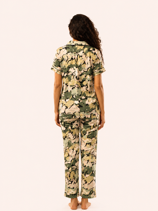 Abstract Green Night Suit