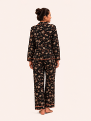 Black Heart Print Night Suit