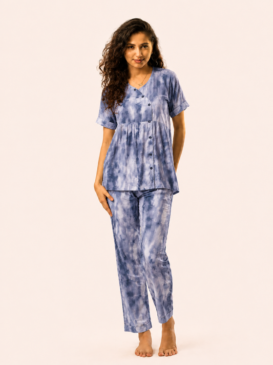 Blue Tie-Dye Lounge Set