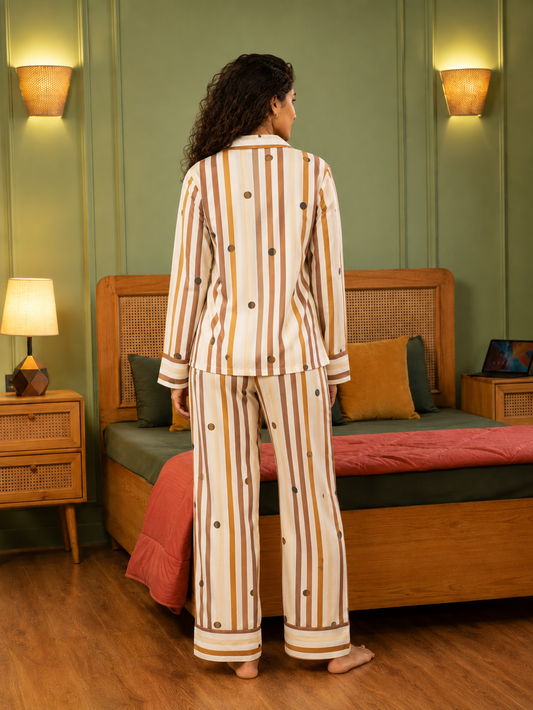 Linear Luxe Polka Stripe Sleepwear Set
