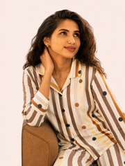Linear Luxe Polka Stripe Sleepwear Set