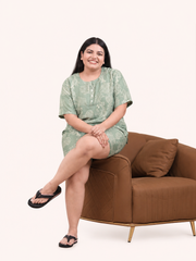 Green Coconut Linen Night Suit