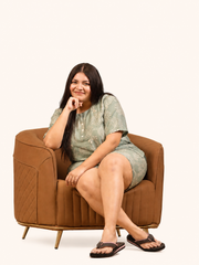 Green Coconut Linen Night Suit