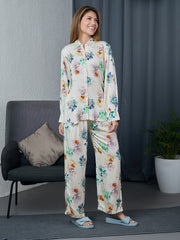 Midnight Bloom Co-ord Set – Luxe Satin Loungewear