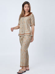 Terracotta Whisper Luxe Night Suit Set