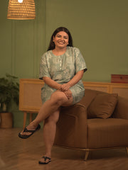 Green Coconut Linen Night Suit