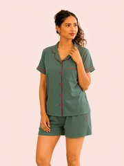 Forest Green Short Night Suit