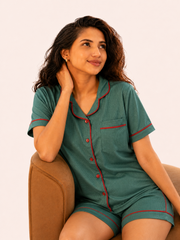 Forest Green Short Night Suit