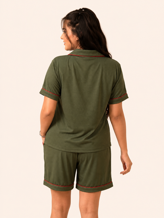 Forest Green Short Night Suit