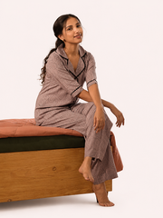 Lavender Letter Print Night Suit