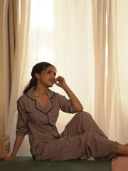 Lavender Letter Print Night Suit