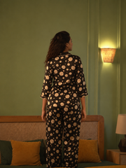 Midnight Moon Satin Co-ord Night Suit
