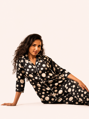 Midnight Moon Satin Co-ord Night Suit