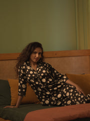 Midnight Moon Satin Co-ord Night Suit