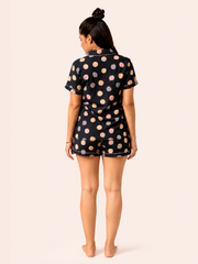 Navy Polka Dot Short Night Suit