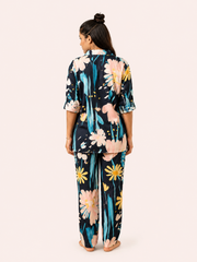 Navy Blue Floral Co-ord Set