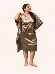 Olive Green Satin Kaftan Nightgown
