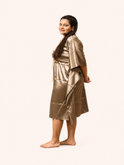 Olive Green Satin Kaftan Nightgown