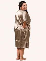 Olive Green Satin Kaftan Nightgown