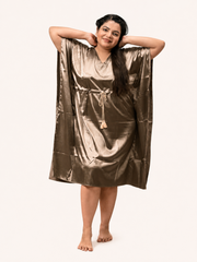 Olive Green Satin Kaftan Nightgown