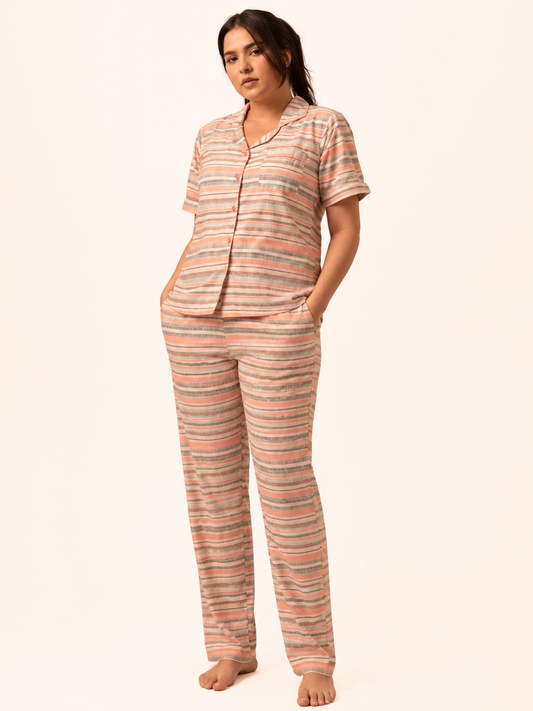 Pastel Stripe Night Suit