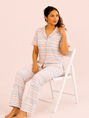 Pastel Stripe Night Suit