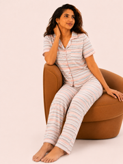 Pastel Stripe Night Suit