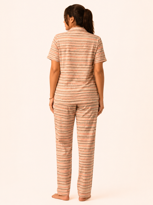 Pastel Stripe Night Suit